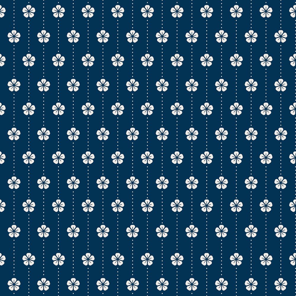 Seamless Japanese pattern with plum blossom motif vector