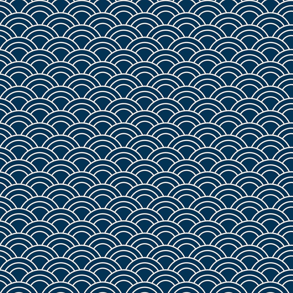 Seamless Japanese pattern with wave motif (Seigaiha) vector
