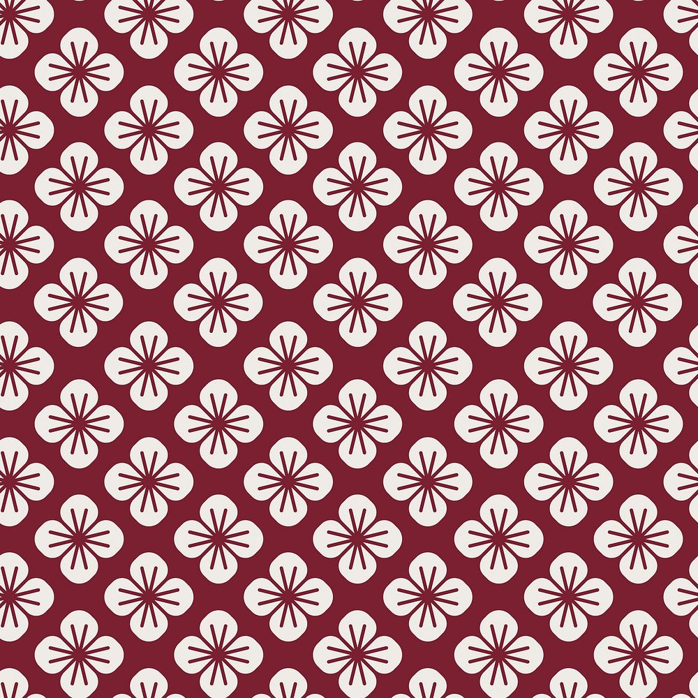 Seamless Japanese pattern with floral motif vector