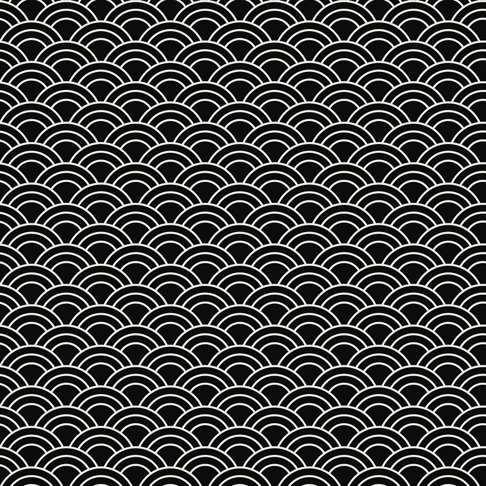 Seamless Japanese pattern with wave motif (Seigaiha) vector