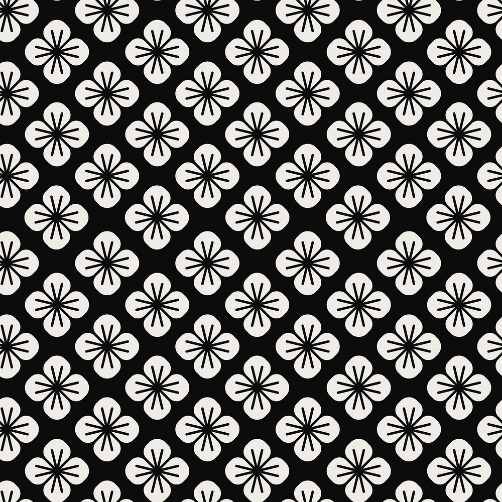 Seamless Japanese pattern with floral motif vector