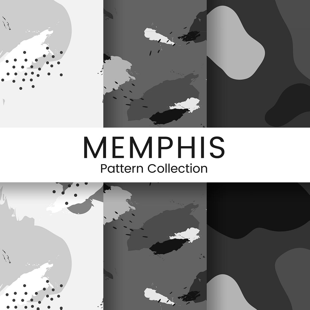 Grayscale Memphis pattern design vector