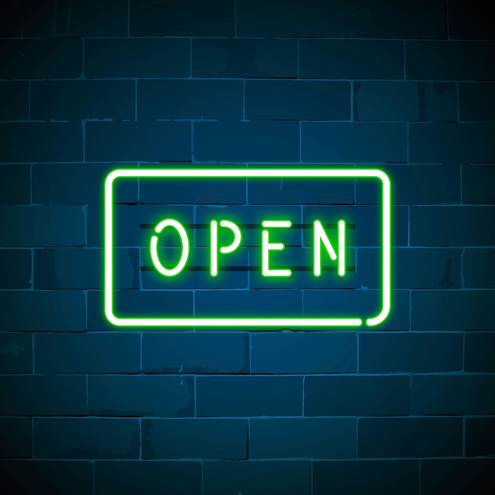 Open shop neon sign vector