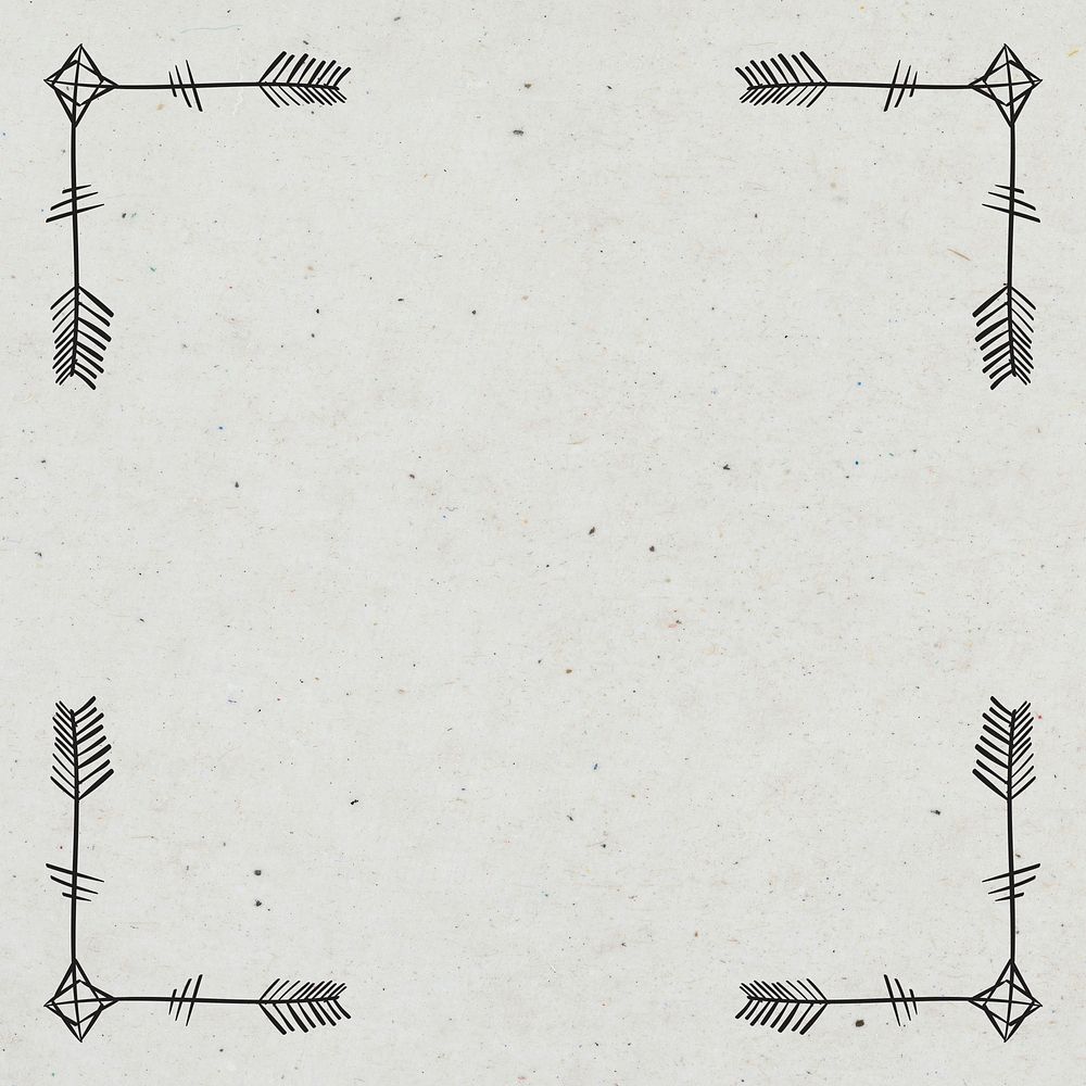Bohemian art tribal doodle sketch arrow frame