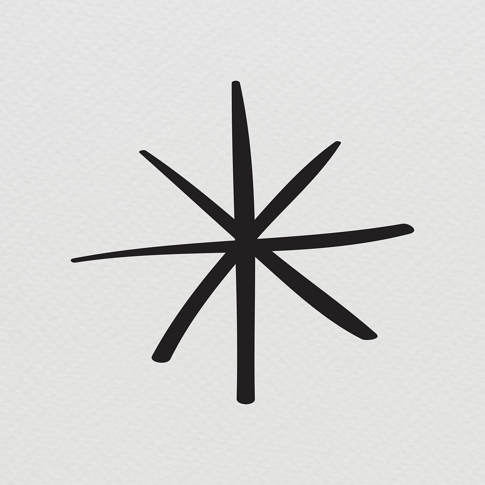 Doodle bohemian star symbol psd illustration