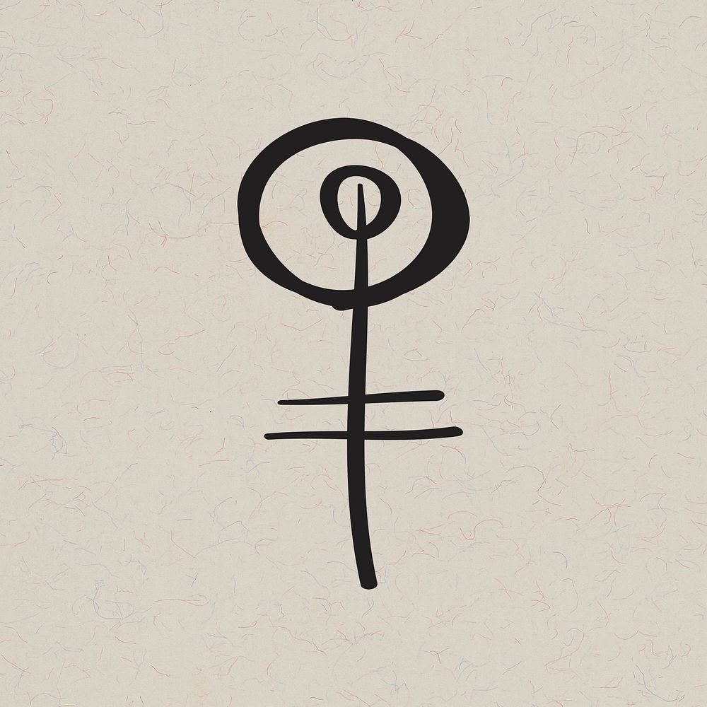 Doodle bohemian human symbol psd illustration
