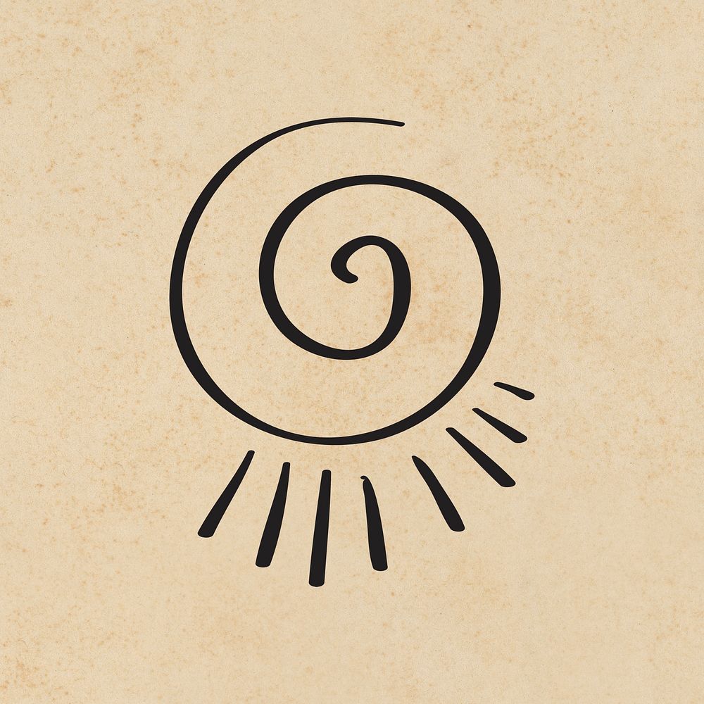 Doodle bohemian swirl symbol psd illustration