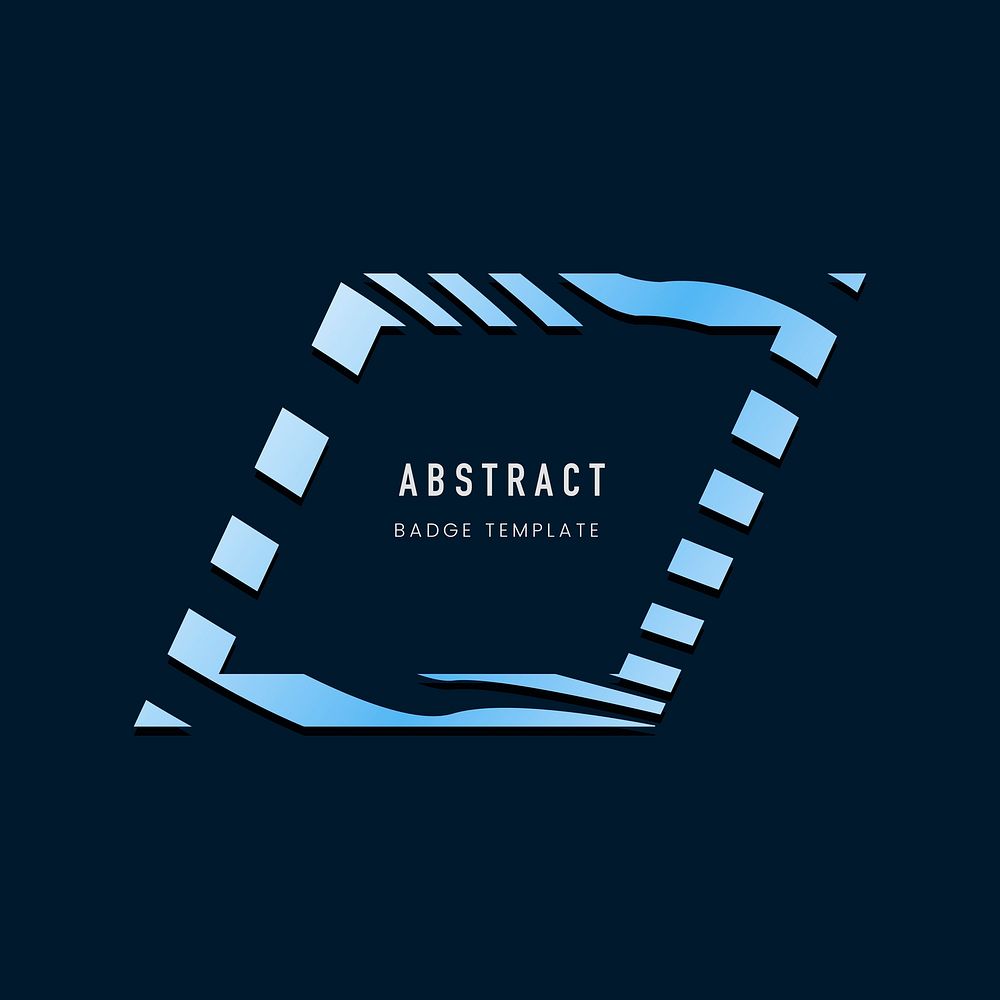 Blue abstract badge template vector