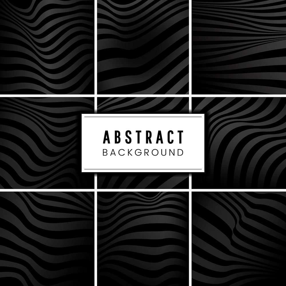 Set of black abstract background vectors