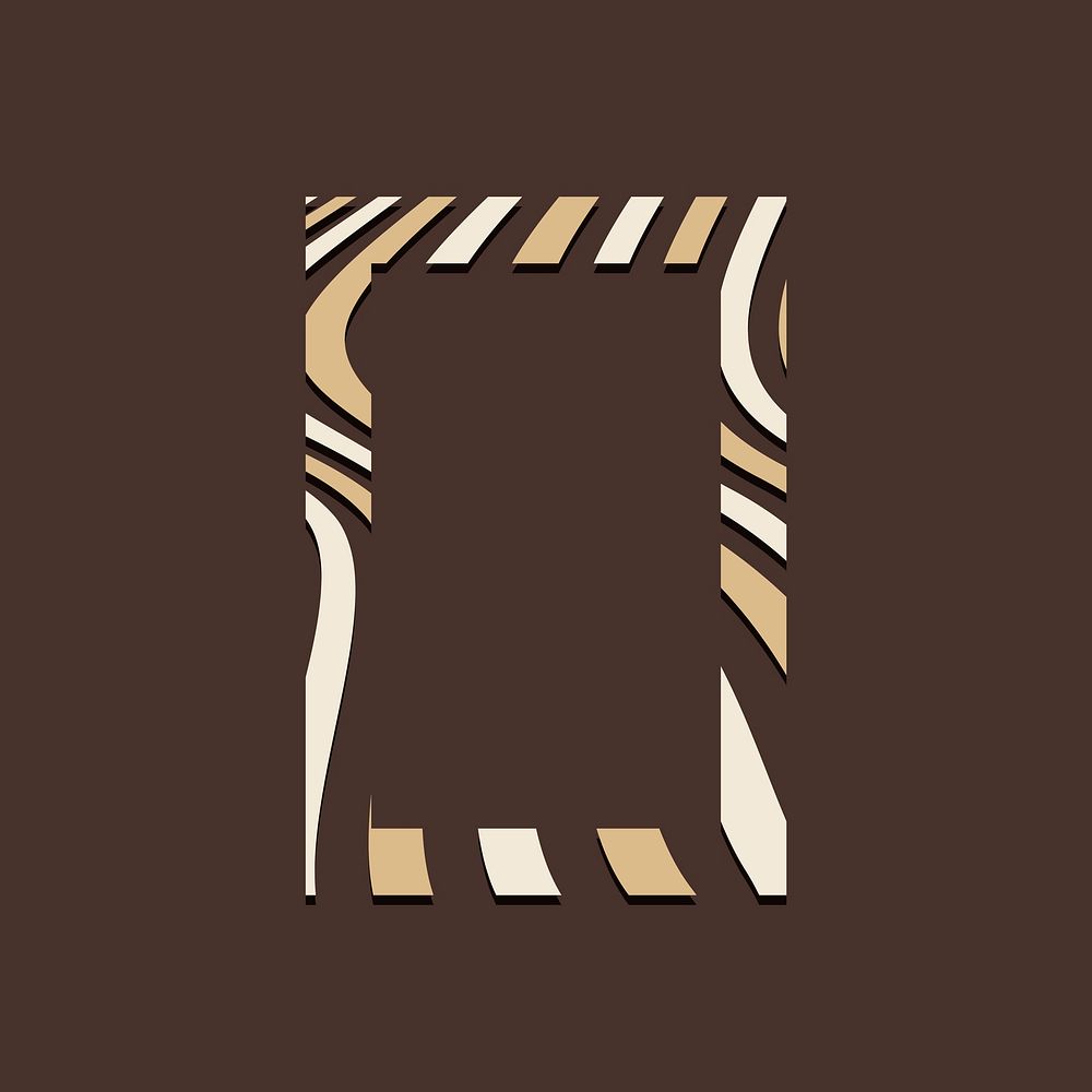 Brown rectangle abstract badge template vector