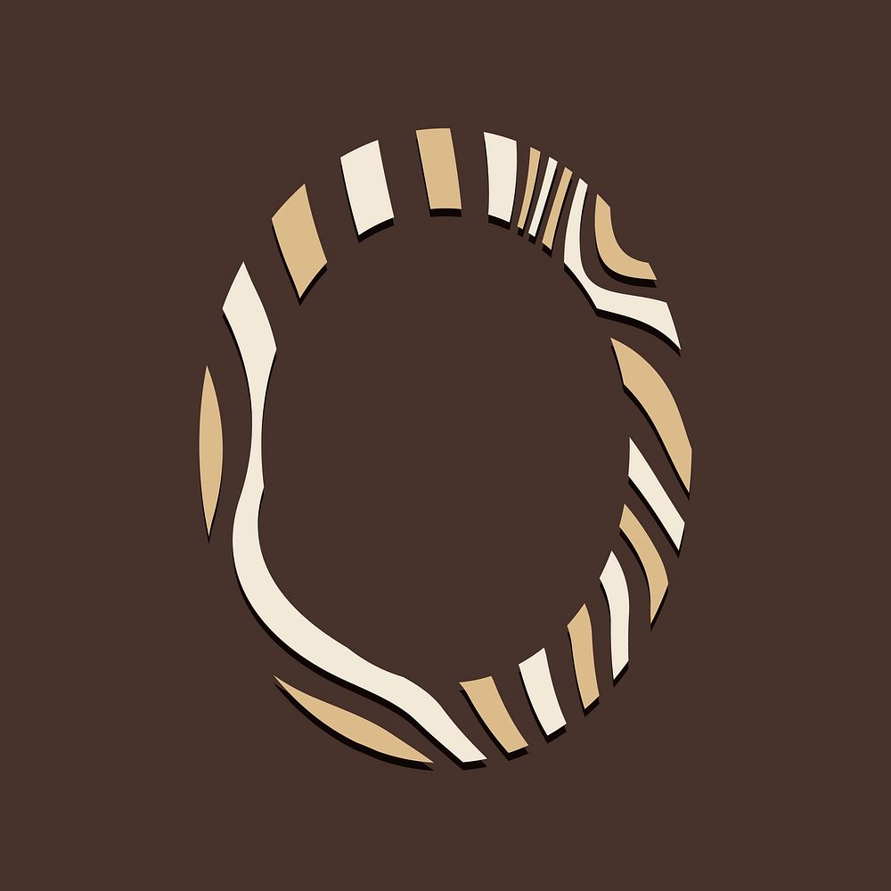 Brown oval abstract badge template vector