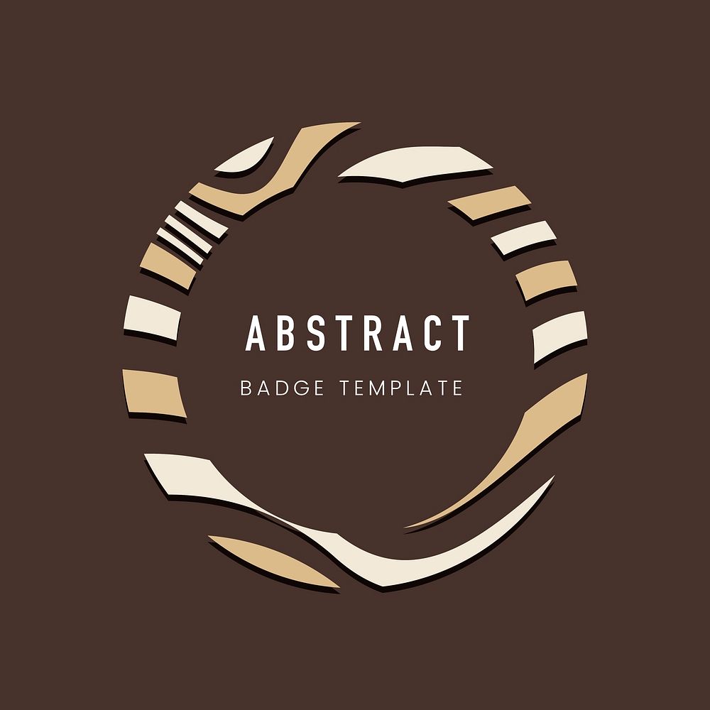 Brown round abstract badge template vector