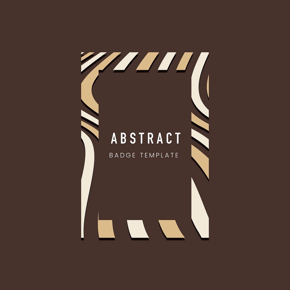 Brown rectangle abstract badge template vector
