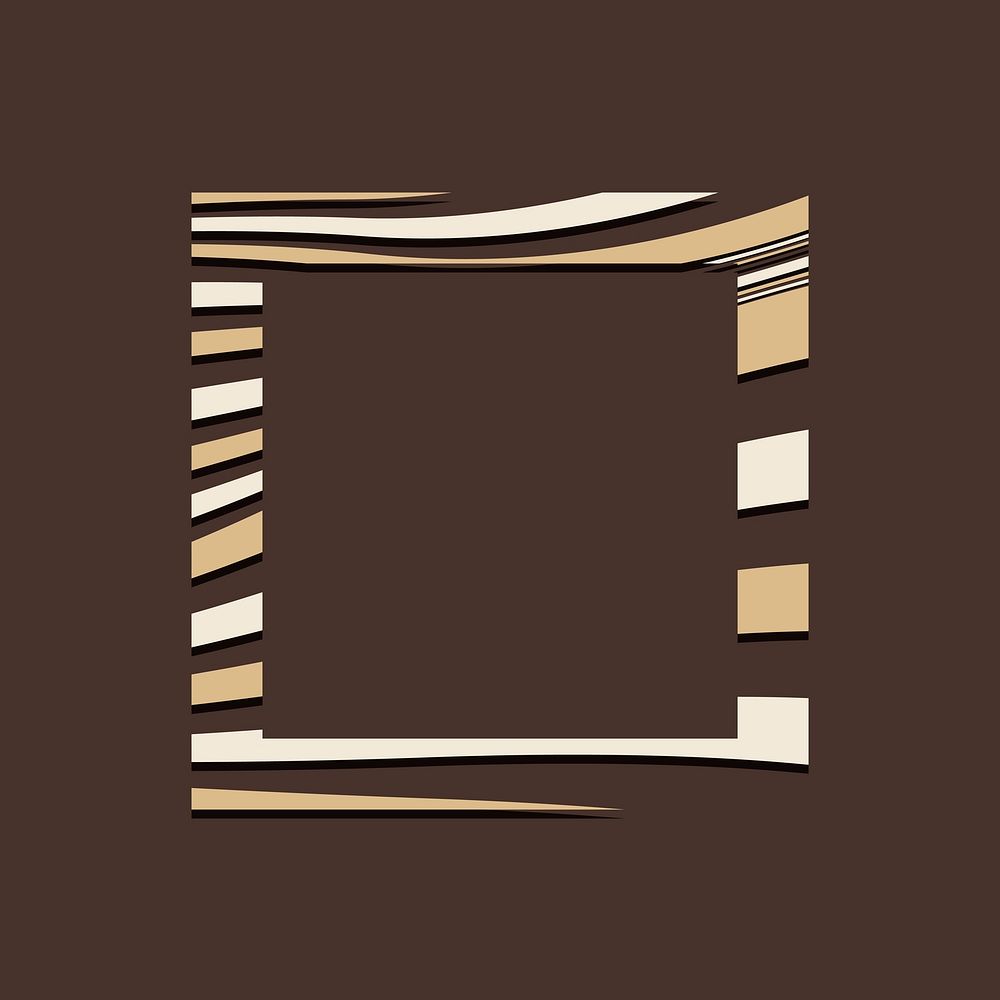 Brown square abstract badge template vector