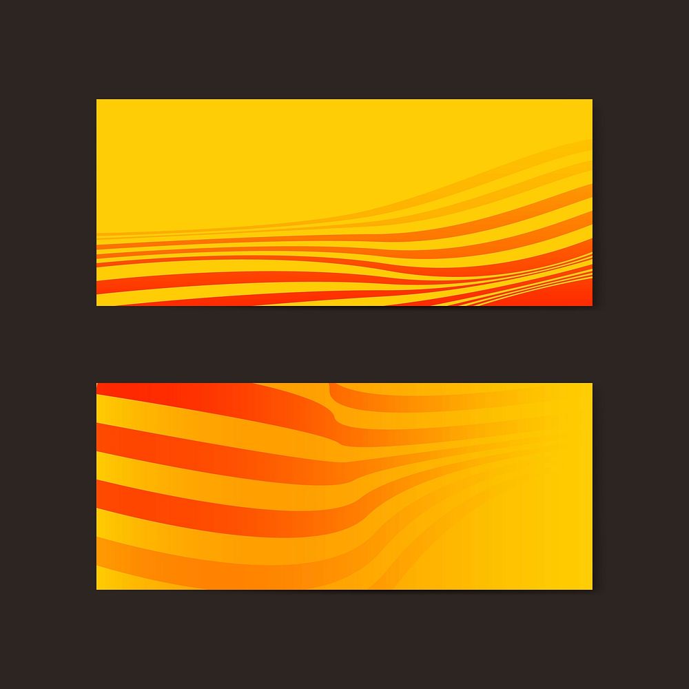 Yellow and orange abstract banner vectors