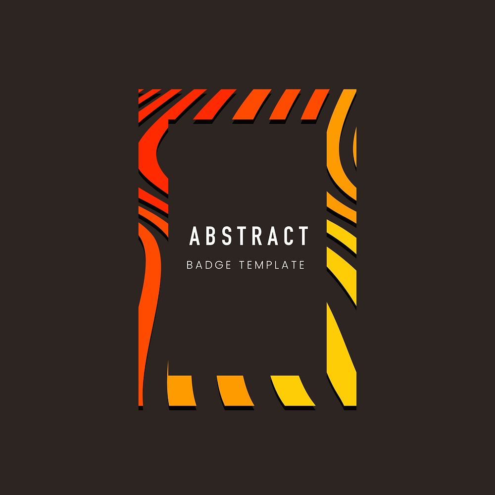 Rectangular abstract badge template vector