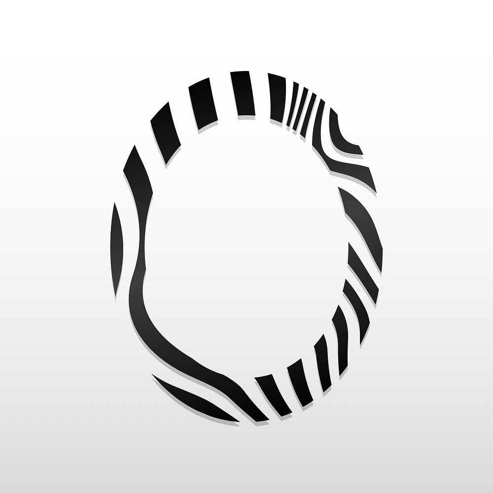 Oval black and white abstract badge vector