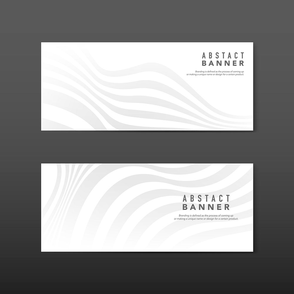 White abstract banner design vectors