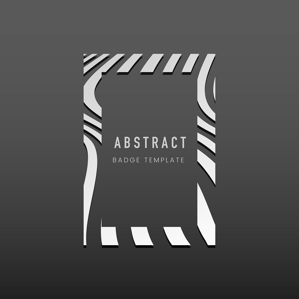 Rectangular abstract badge template vector