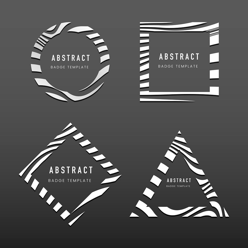Set of abstract badge template vectors