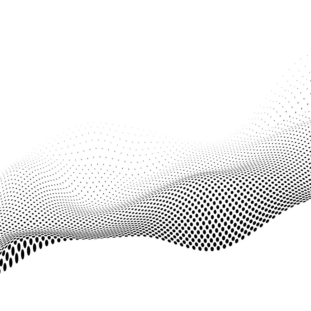 Black and white wavy halftone background vector