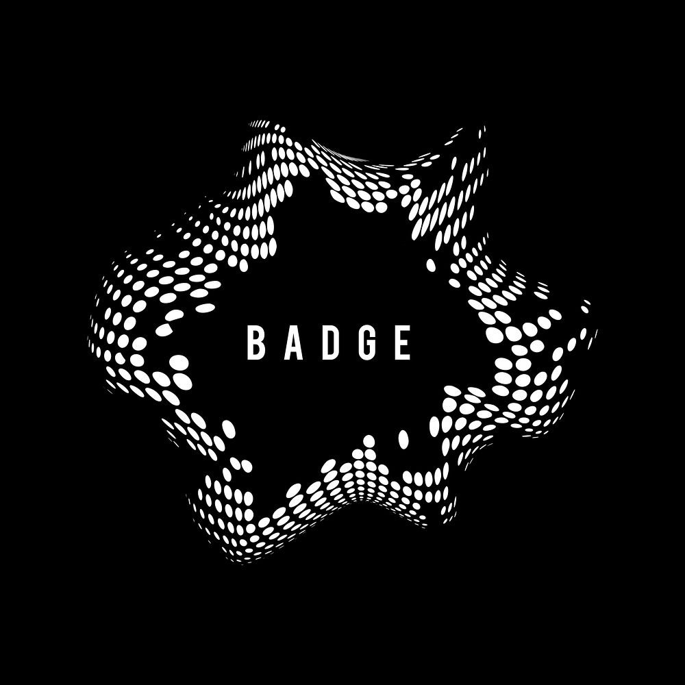 Black and white vintage halftone badge vector