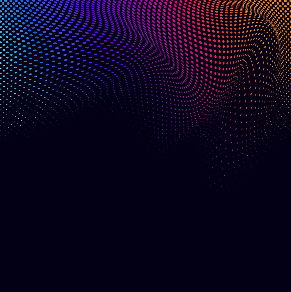 Vibrant halftone on black background vector