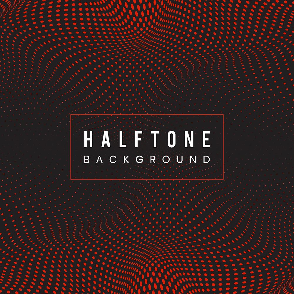 Red and black wavy halftone background vector