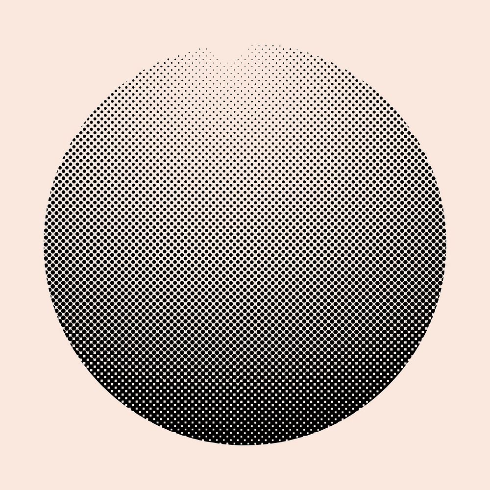Black vintage halftone badge on beige background vector