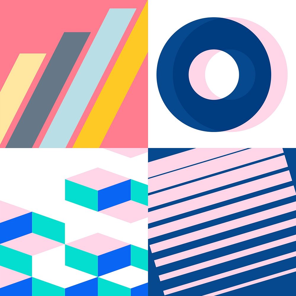 Colorful Swiss graphic design patterns collection