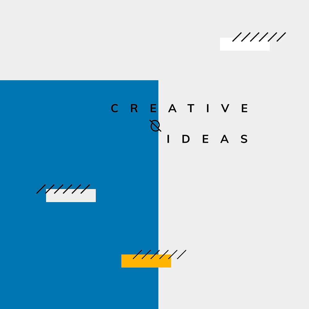 Minimal Memphis creative ideas poster vector