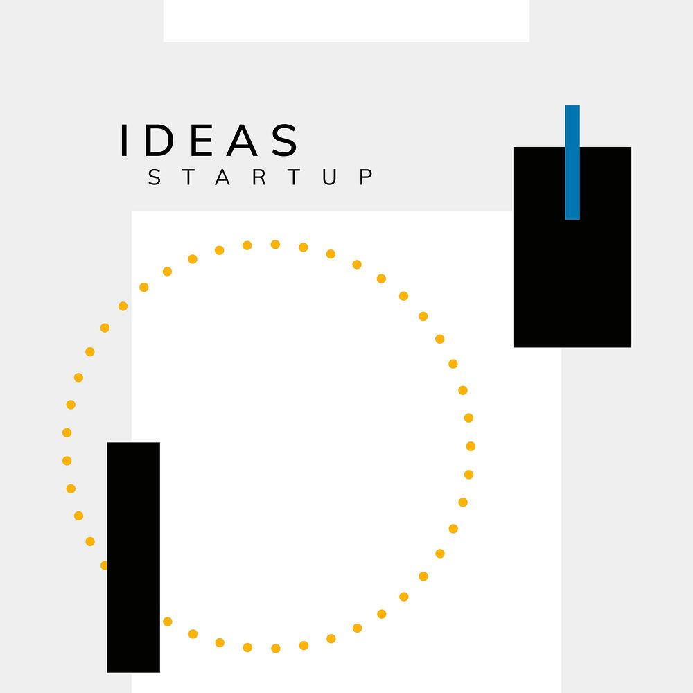 Minimal Memphis design start-up poster vector