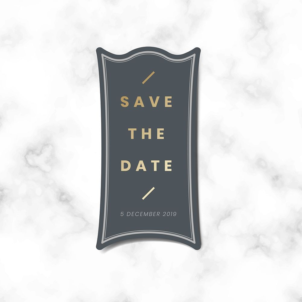 Save the date wedding invitation sticker vector