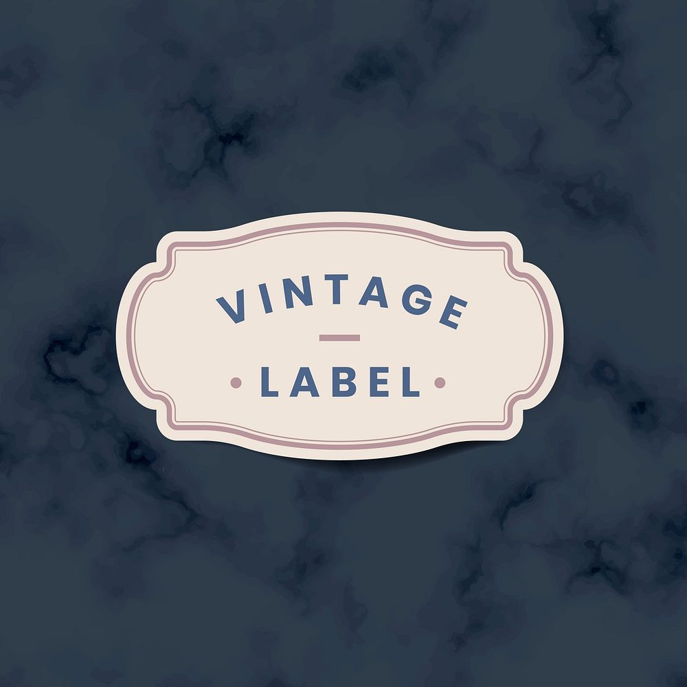 Vintage label sticker decorated with roses on vector
