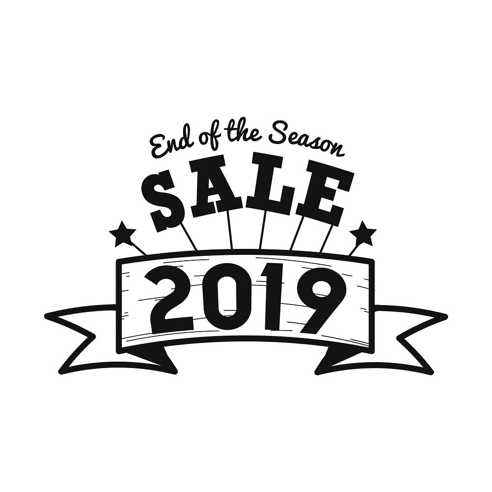 End of the season 2019 sale badge vector
