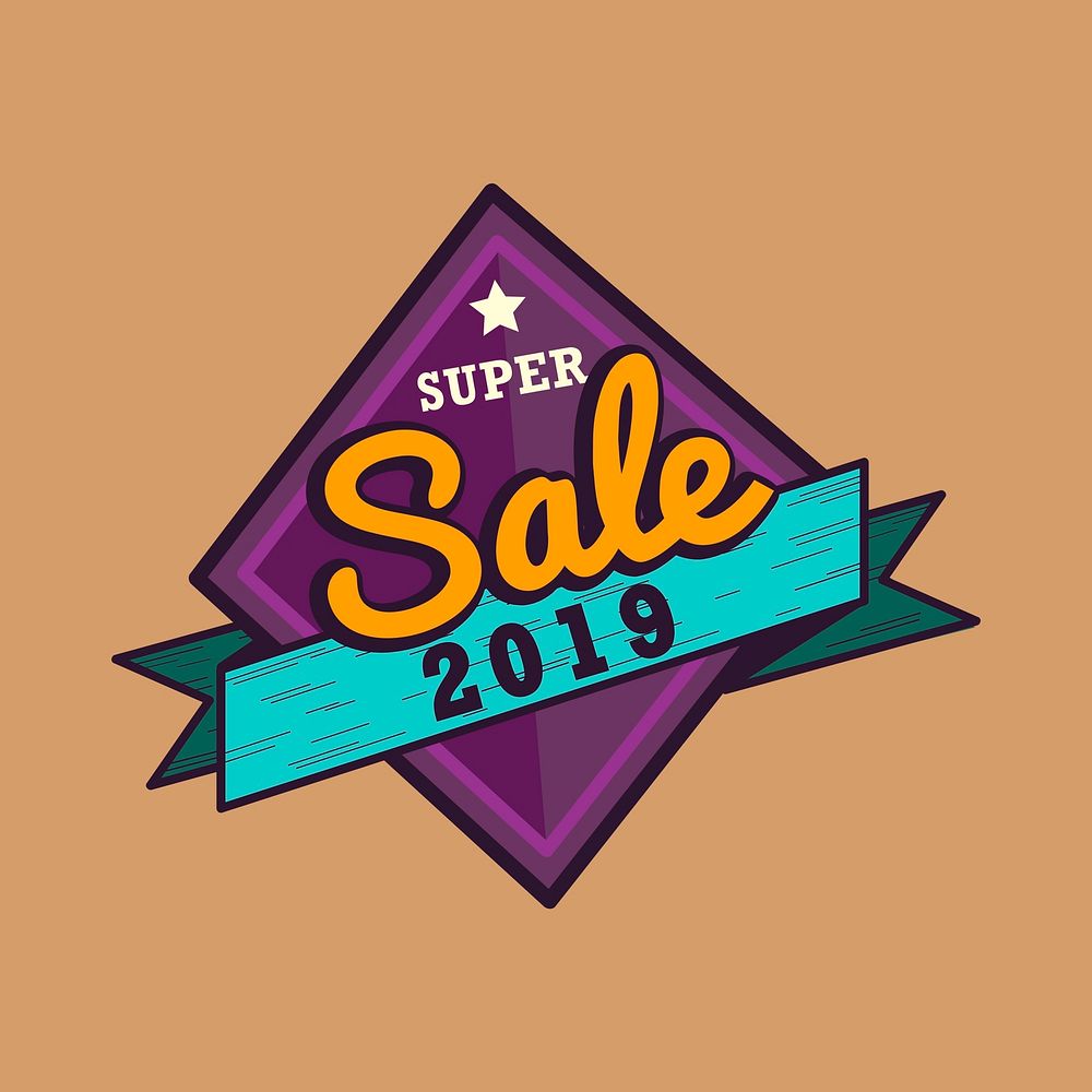 New year 2019 sale emblem vector