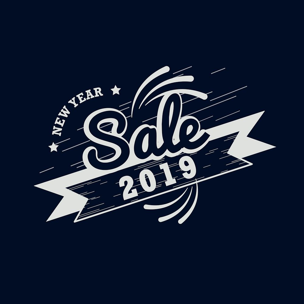 New year 2019 sale emblem vector
