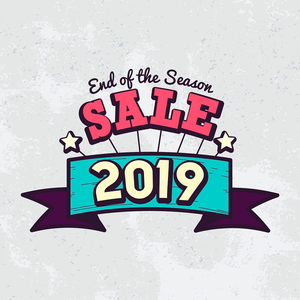 End of the season 2019 sale badge vector