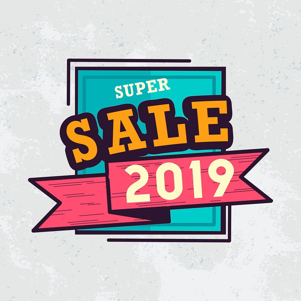 2019 super sale badge vector