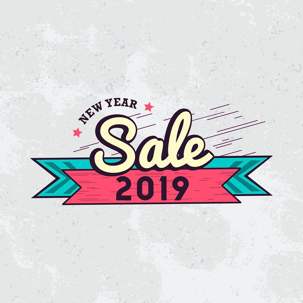 New year 2019 sale emblem vector