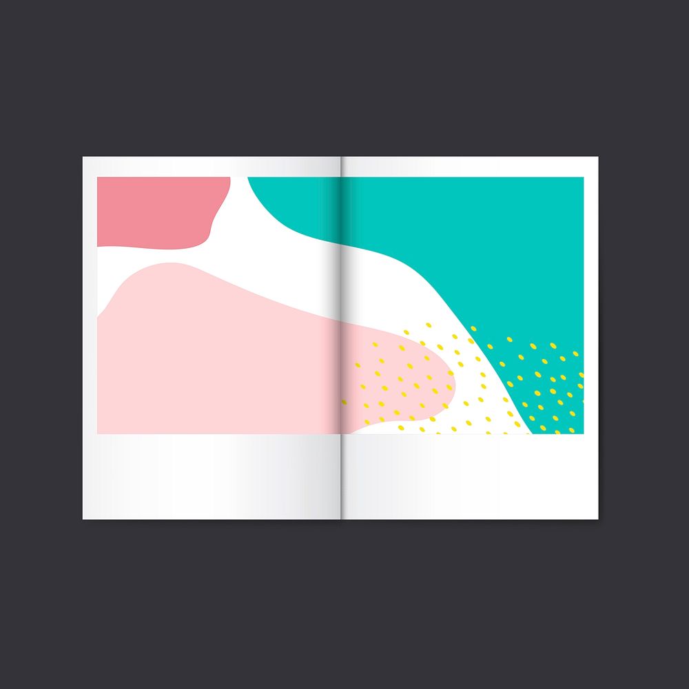 Colorful Memphis design magazine vector