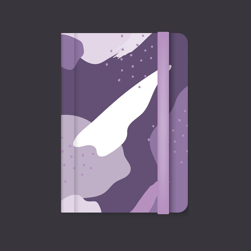 Purple Memphis design notebook cover vector
