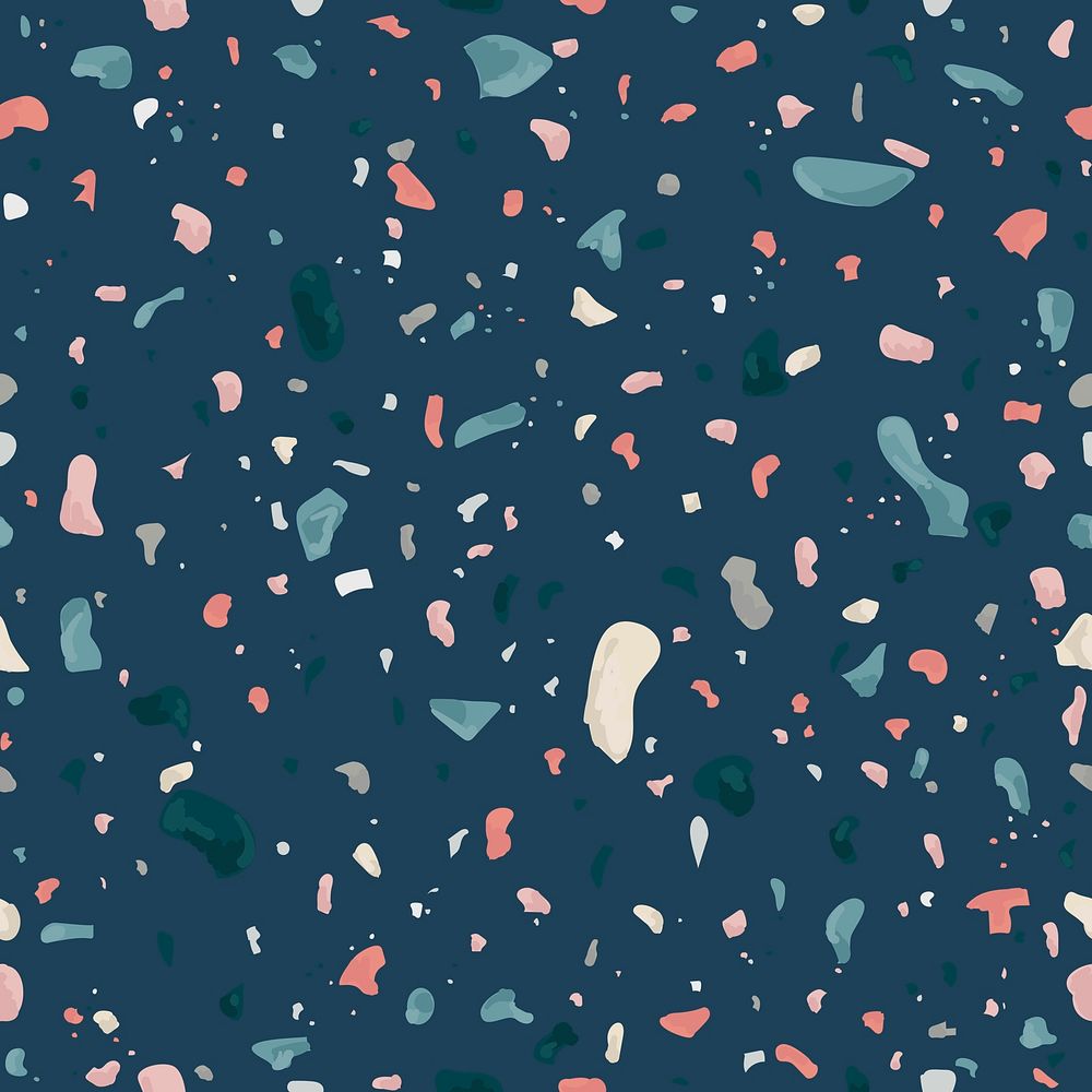 Blue terrazzo abstract background psd seamless pattern