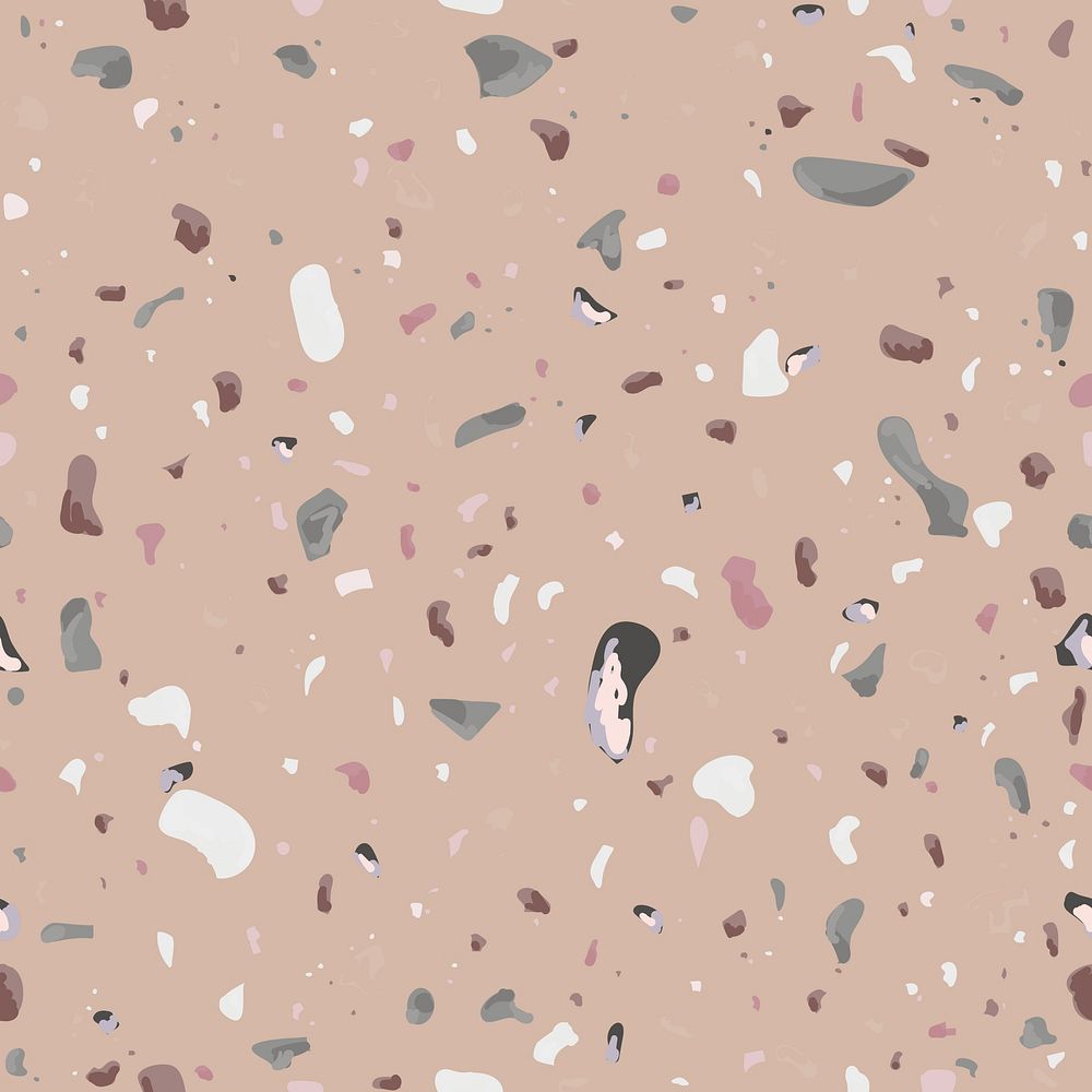 Terrazzo seamless pattern background psd in brown