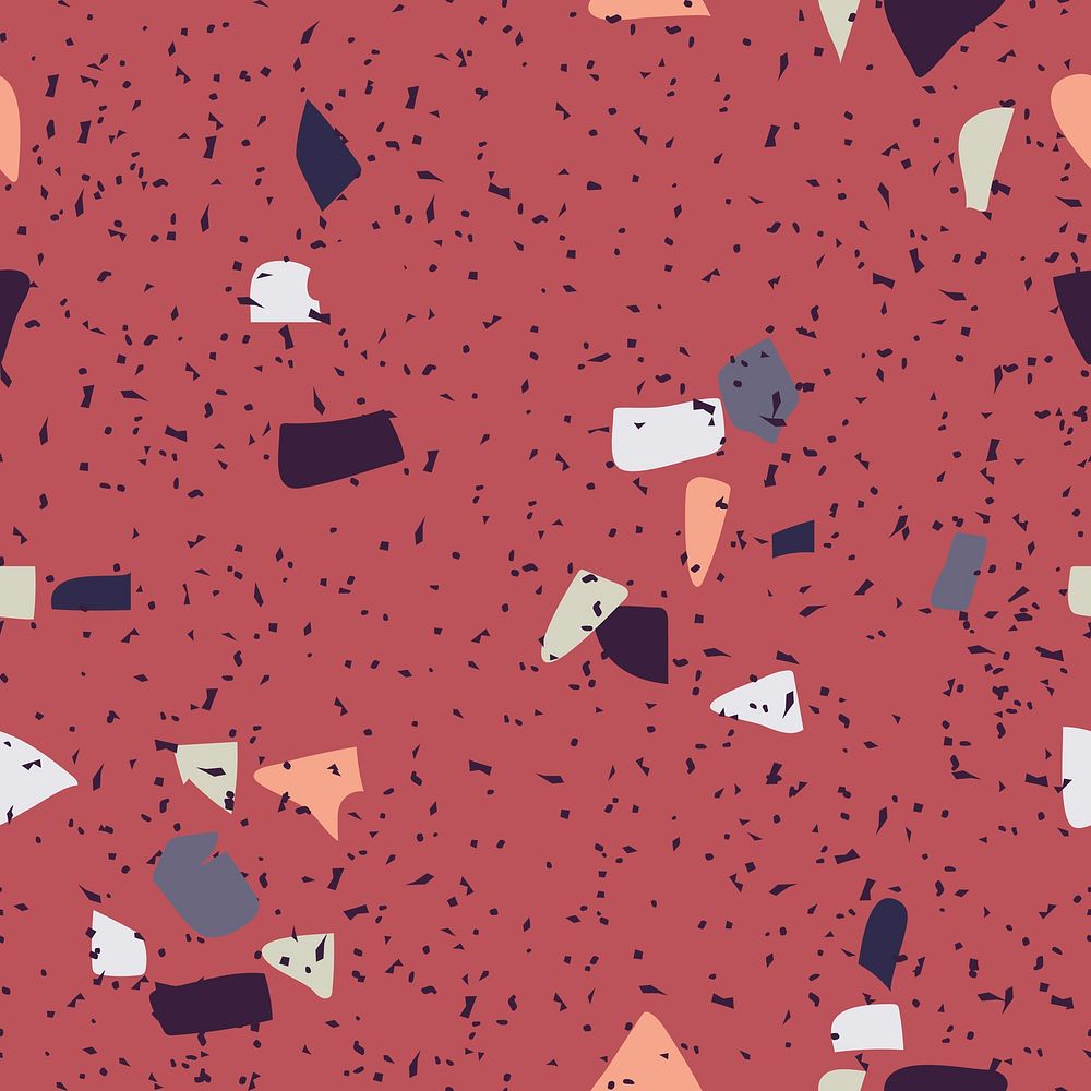 Terrazzo seamless pattern background psd in red
