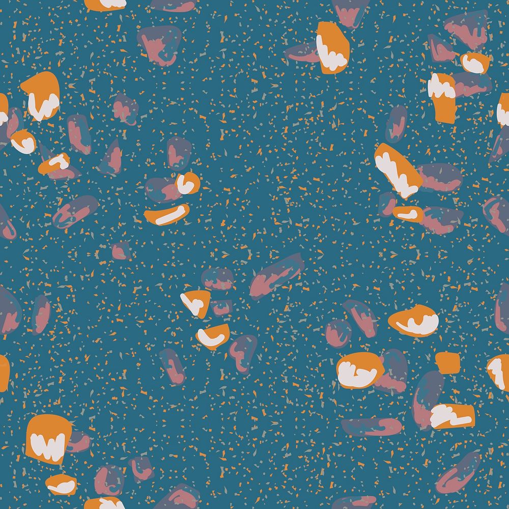 Terrazzo seamless pattern background psd in navy blue