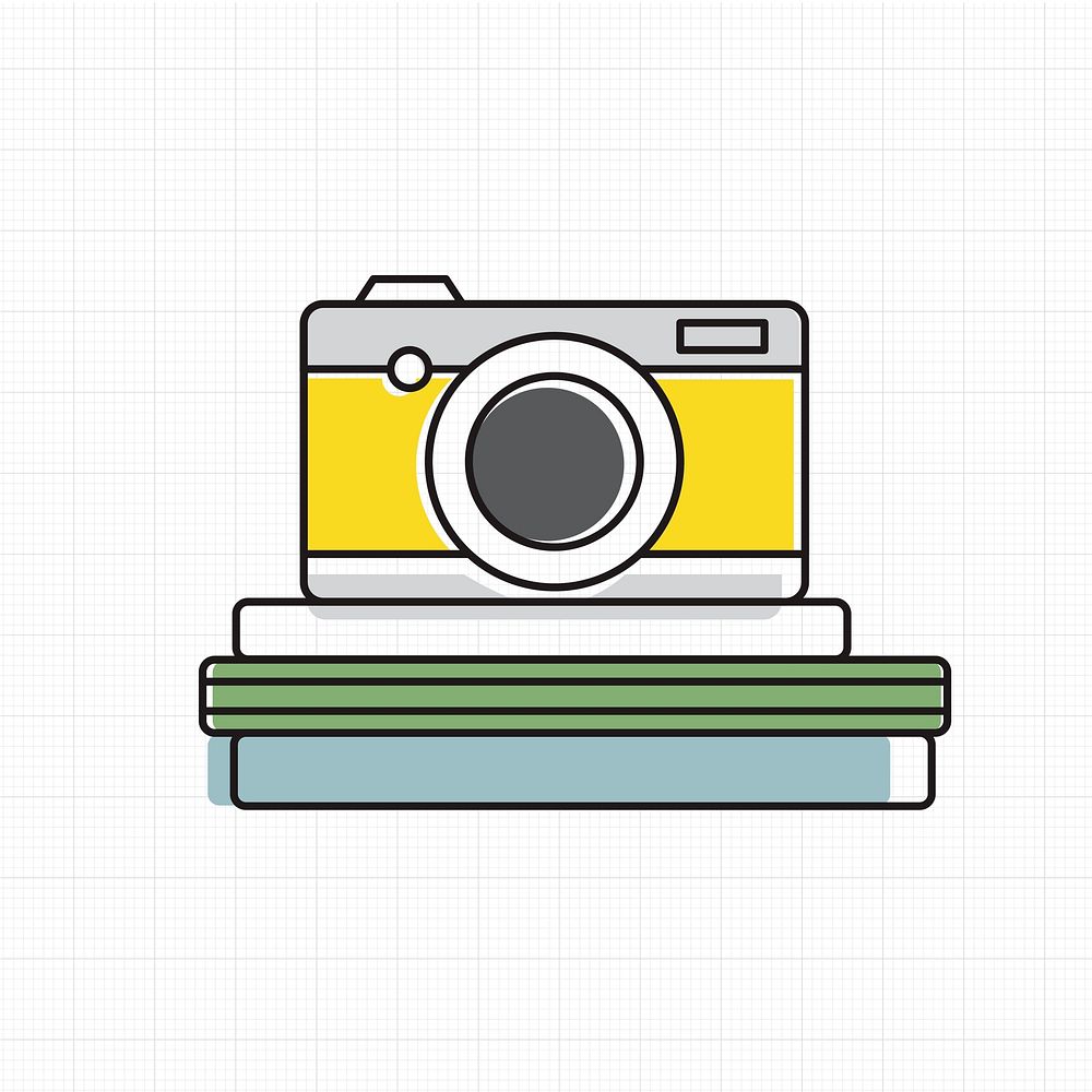 vector of camera on the books