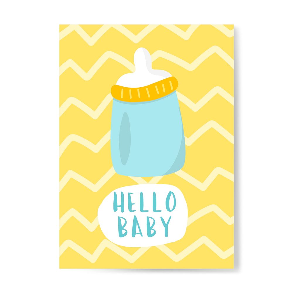 Hello baby invitation card vector
