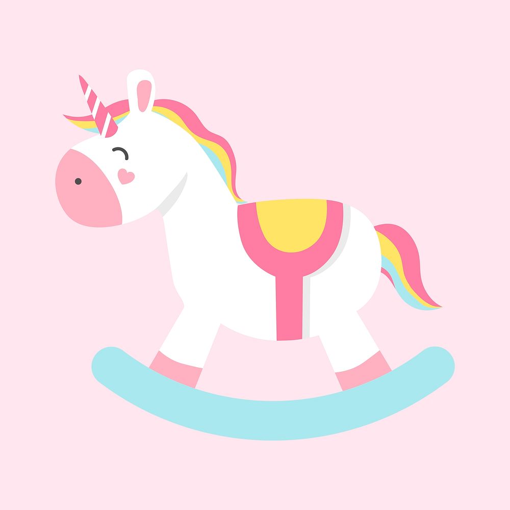 Cute colorful rocking horse vector