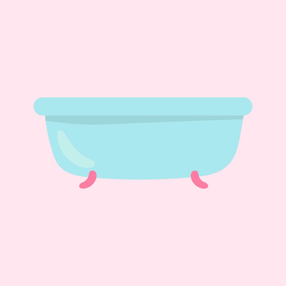 Cute blue baby bathtub vector